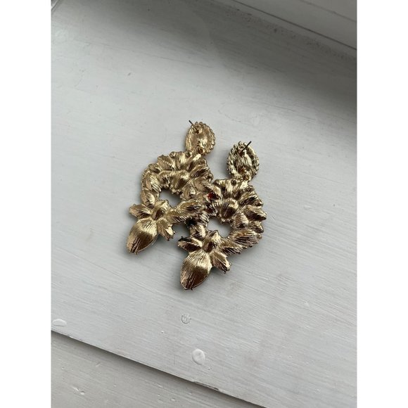 Big green fuchsia earring large Ab earrings large rhinestone crystal chandelier - Picture 3 of 7